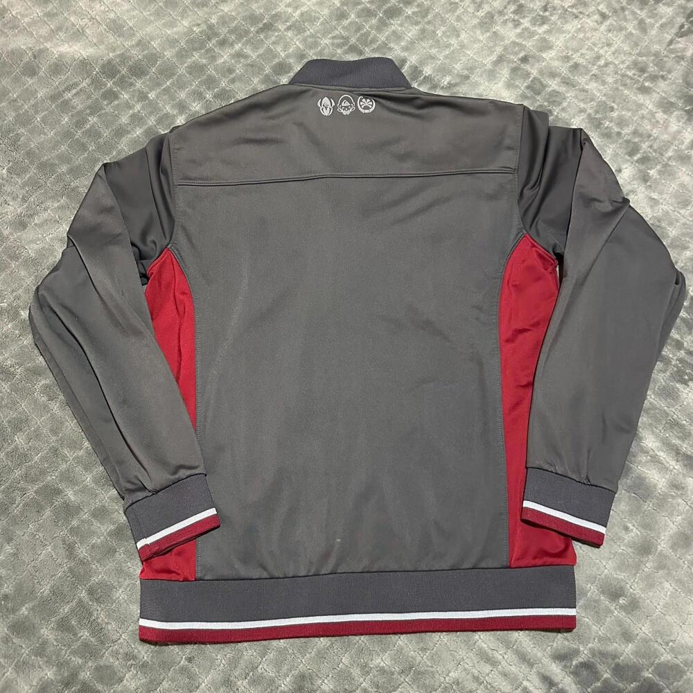 Y2K Quiksilver Track Jacket Men M Medium Gray Red Full Zip Surf Skate Vintage - Picture 6 of 8